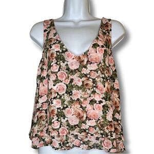Forever 21 Cropped Floral Top Size Small